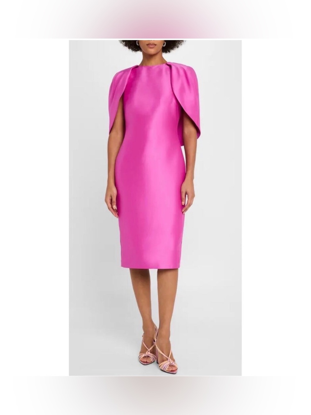 Badgley Mishka Collection Mikado Cape Sheath Dress Orchid Pink size Small
